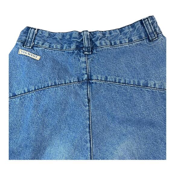 Vintage 80s/90s Via West Ruffled High-Waisted Jeans – Juniors – 23” Waist - Picture 6 of 10